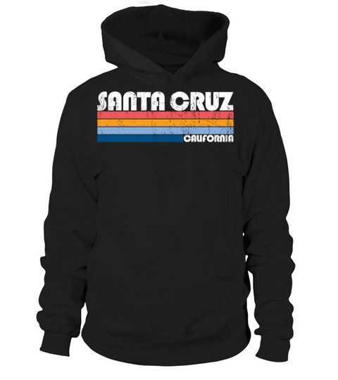 Vintage Retro 70S 80S Style Santa Cruz California Hoodie Unisex