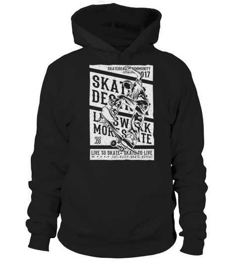 Vintage Retro Skateboarding Eat Sleep Skate Repeat Hoodie Unisex