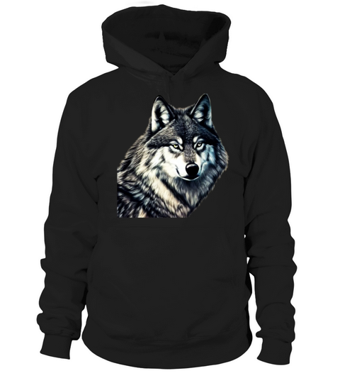 Wolf artwork design predator face imprint Hoodie Unisex