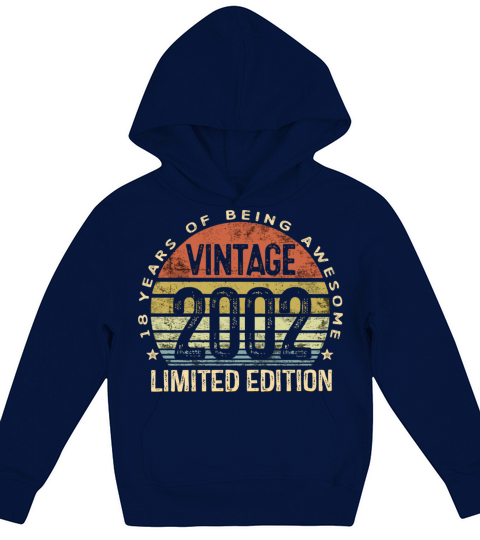 18 Year Old Vintage 2002 Limited Edition 18th Birt Kids Hoodie