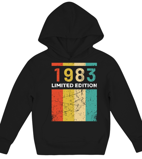 40 Years Vintage 1983 Retro 40th Birthday Kids Hoodie