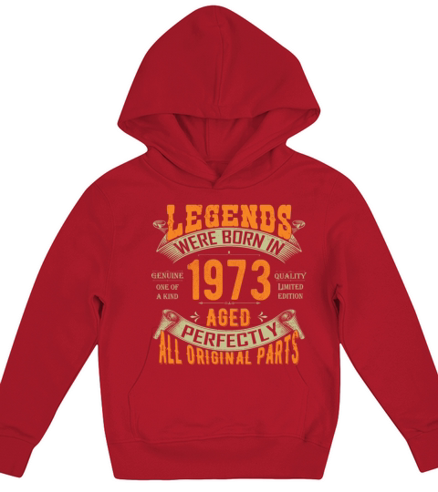 50th Birthday Vintage Legends Born In 1973 50 Yea Kids Hoodie