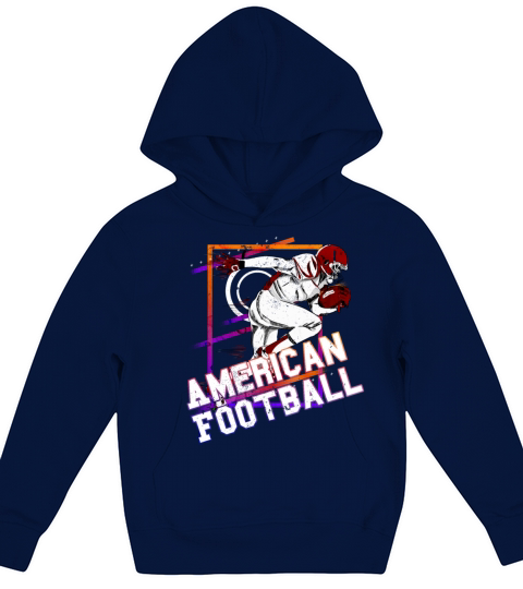 American Football Player Vintage Retro USA Sport Kids Hoodie