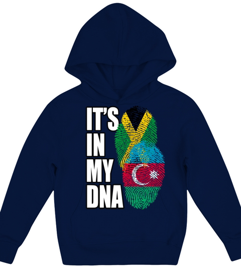 Azerbaijani And Jamaican Mix Heritage DNA Flag Kids Hoodie