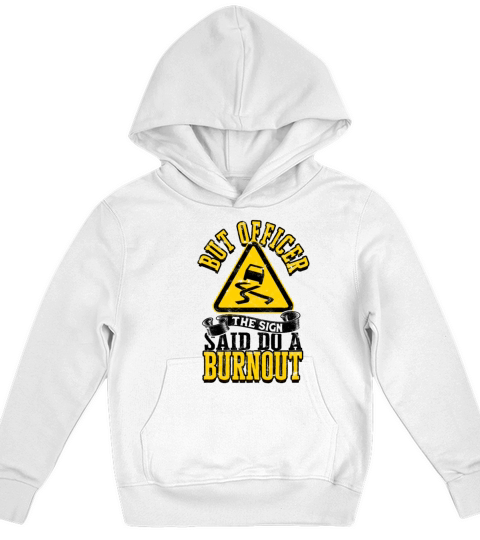 But officer the sign said do a burnout - rare cars Kids Hoodie