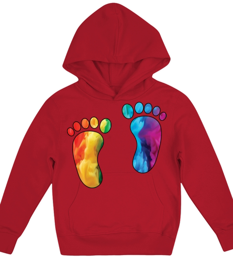 Colorful Rainbow Footprints With Smoke And Fog Kids Hoodie