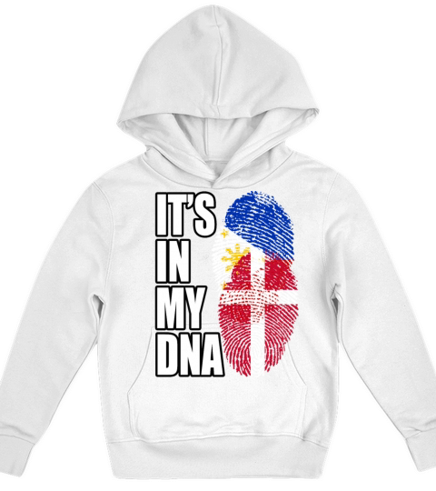 Danish And Filipino Mix Heritage DNA Flag Kids Hoodie