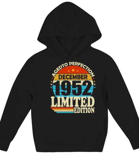 December 1952 Vintage vintage retro birthday Kids Hoodie