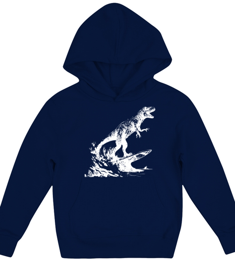 Dinosaur Surfing in Style Kids Hoodie