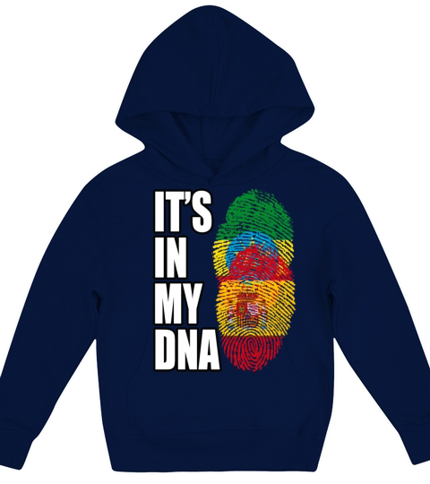 Ethiopian And Spaniard Mix Heritage DNA Flag Kids Hoodie