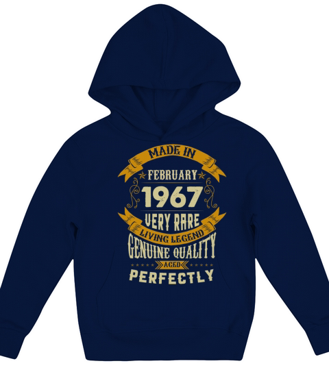 February 1967 Vintage Birthday Present Kids Hoodie