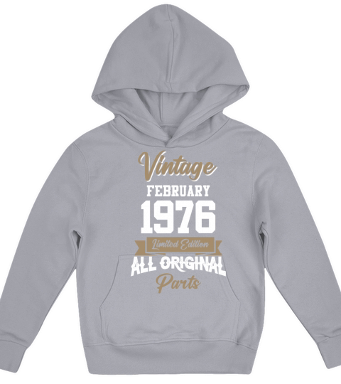 February 1976 Vintage Birthday Present Kids Hoodie