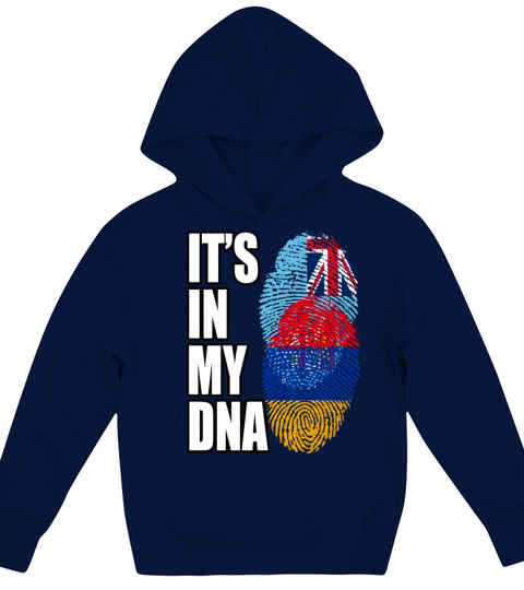 Fijian And Armenian Mix Heritage DNA Flag Kids Hoodie