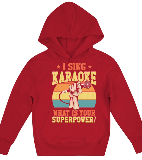 Karaoke Singer Retro Vintage I Kids Hoodie