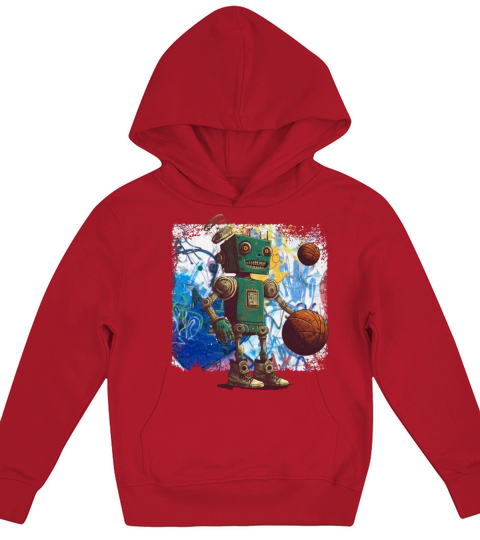 Personalized robot basketball street design ideas Kids Hoodie