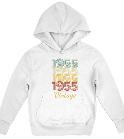 Vintage Birthday Gift Born In 1955 Slogan Kids Hoodie