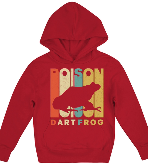 Vintage Retro Poison Dart Frog Kids Hoodie