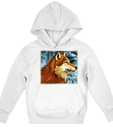 Wolf artwork design predator face imprint Kids Hoodie