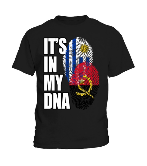 Angolan And Uruguayan Mix Heritage DNA Flag Kids T-Shirt