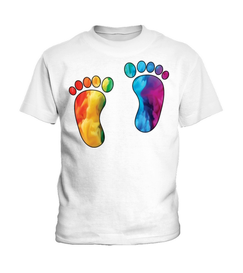 Colorful Rainbow Footprints With Smoke And Fog Kids T-Shirt