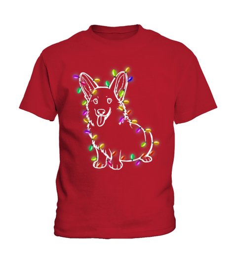 Corgi Santa Christmas Lights Xmas Gifts Boys Kids Kids T-Shirt