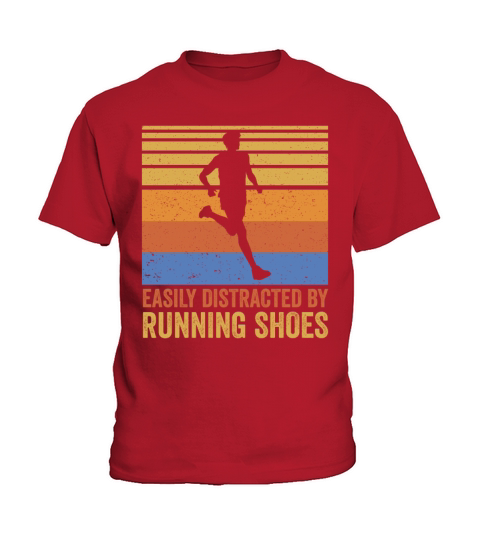 Easily Distracted By Running Shoes - Ironic Kids T-Shirt