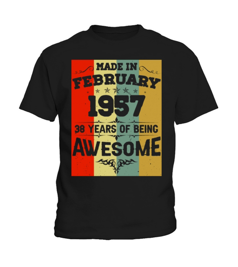 February 1957 Vintage Birthday Present Kids T-Shirt