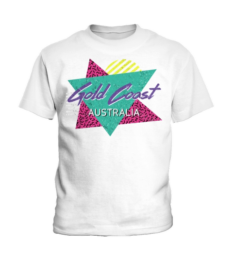 Gold Coast Australia Vintage Retro 80s 90s Vacatio Kids T-Shirt