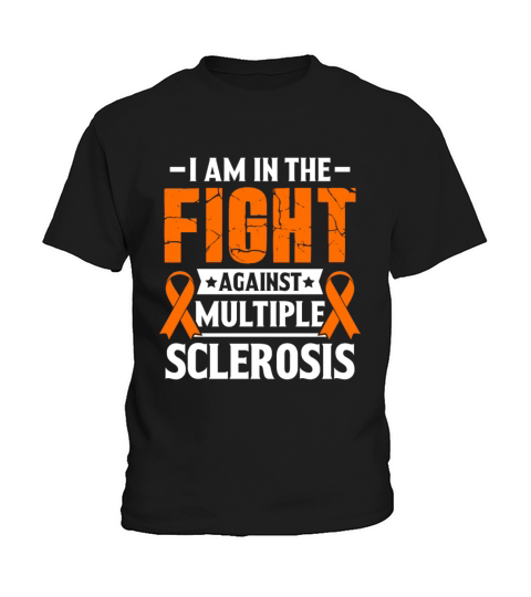 Multiple Sclerosis Awareness Fight Orange Ribbon Kids T-Shirt