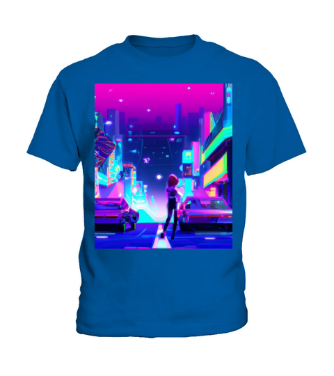 Vaporwave Car Synthwave Girl Kids T-Shirt