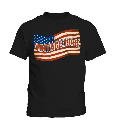 Vintage 1948 USA Flag 74th Birthday for Patriotic Kids T-Shirt