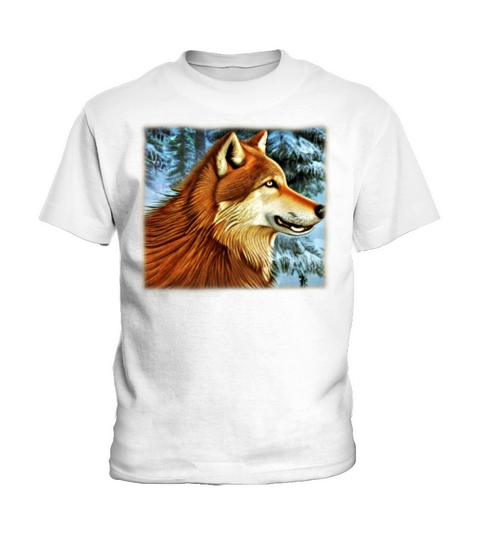 Wolf artwork design predator face imprint Kids T-Shirt