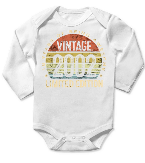 18 Year Old Vintage 2002 Limited Edition 18th Birt Long Sleeve Baby One-Piece
