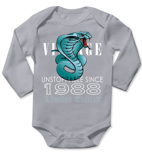 1988 Vintage Snake 35 Years Limited Edition Long Sleeve Baby One-Piece