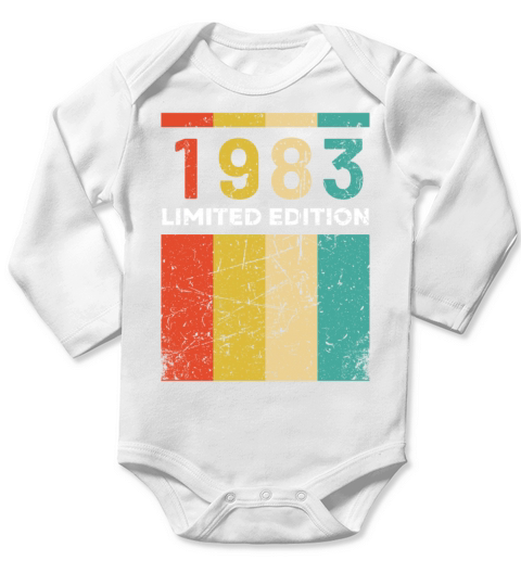 40 Years Vintage 1983 Retro 40th Birthday Long Sleeve Baby One-Piece