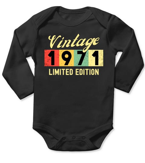 50th Birthday Vintage 1971 Long Sleeve Baby One-Piece