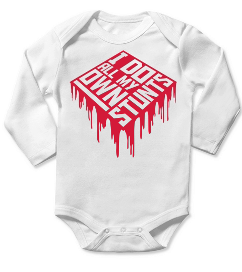 all my own stunts Long Sleeve Baby One-Piece