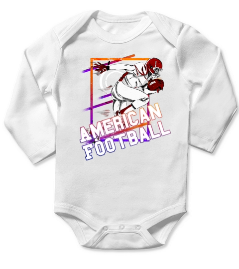 American Football Player Vintage Retro USA Sport Long Sleeve Baby One-Piece