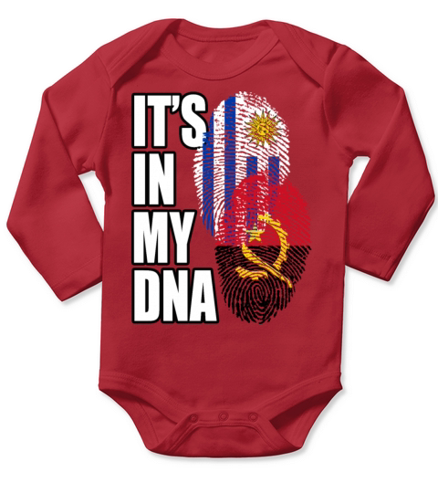 Angolan And Uruguayan Mix Heritage DNA Flag Long Sleeve Baby One-Piece