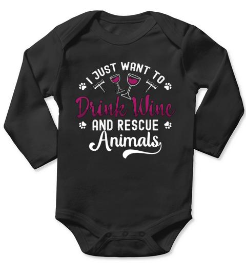 Animal Rescue I Just Want To Adopt Animal Rescuer Long Sleeve Baby One-Piece