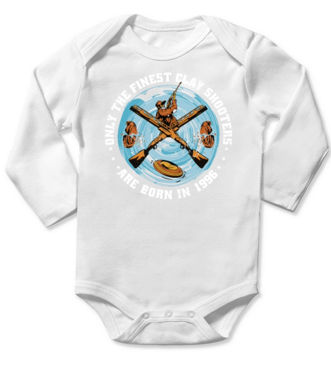 Clay Shooters Vintage 1996 birthday clay-pigeons Long Sleeve Baby One-Piece