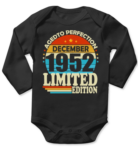 December 1952 Vintage vintage retro birthday Long Sleeve Baby One-Piece