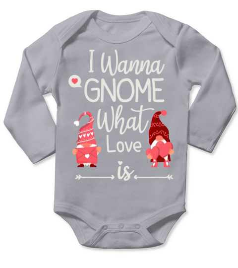 Funny 80s Gnome Valentines Day Long Sleeve Baby One-Piece