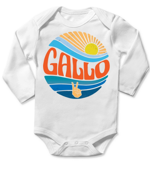 Gallo Shirt Vintage Sunset Gallo Groovy Tie Dye Long Sleeve Baby One-Piece