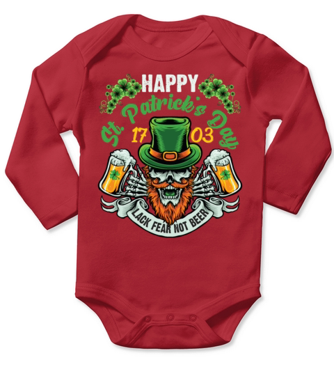 Happy St Patricks Day Beer Funny Green Long Sleeve Baby One-Piece