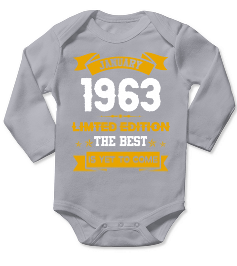 January 1963 Birthday Surprise Long Sleeve Baby One-Piece