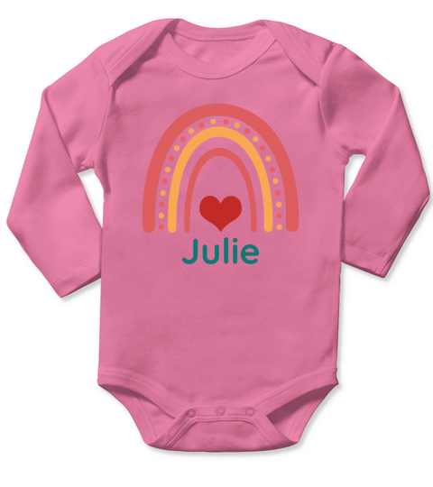 Julie Vintage Boho Rainbow Long Sleeve Baby One-Piece