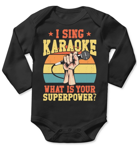 Karaoke Singer Retro Vintage I Long Sleeve Baby One-Piece