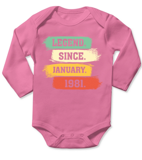 Legend Since January 1981 Long Sleeve Baby One-Piece