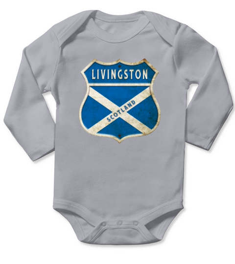 Livingston Scotland flag crest design Long Sleeve Baby One-Piece